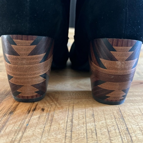 L'AMOUR DES PIEDS Rouched  Suede Black Leather Boots Size 7.5 - Picture 8 of 13